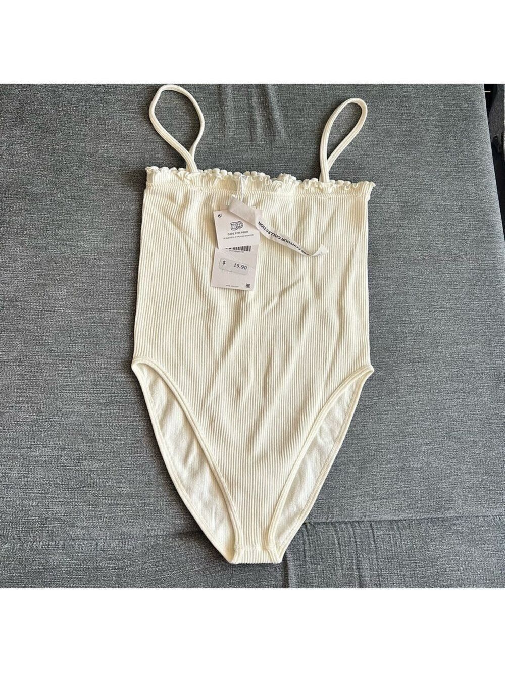 Zara Cream Seamless Bodysuit XS S